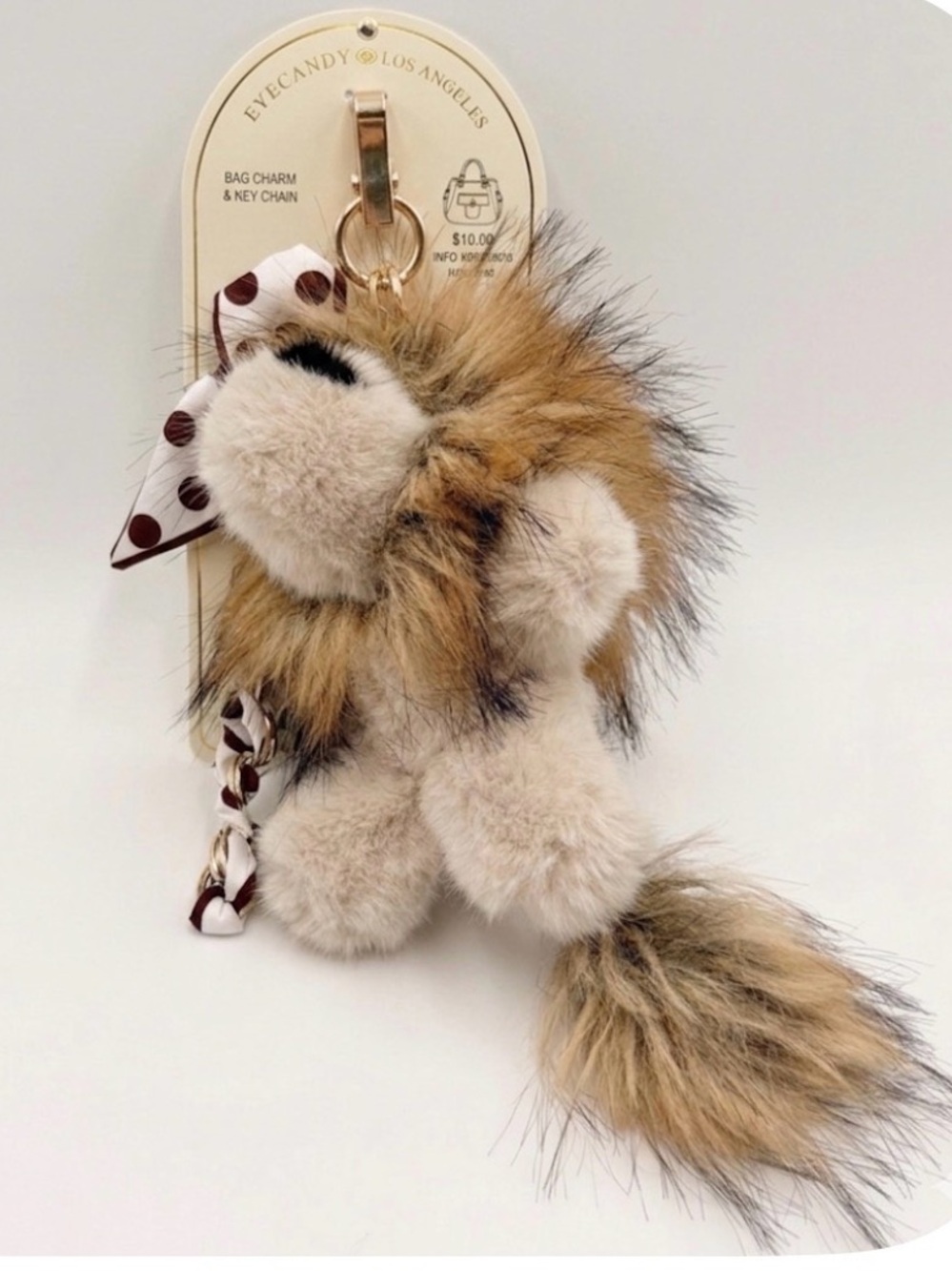 NWT 🦁♥️ Eye Candy LA Plush Lion Bag
Charm w/ Heart Chain Keychain Bag Charn